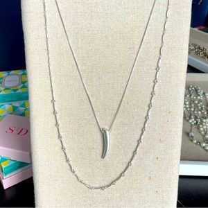 Stella & Dot 3-in-1 Silver Versatile Horn necklace.